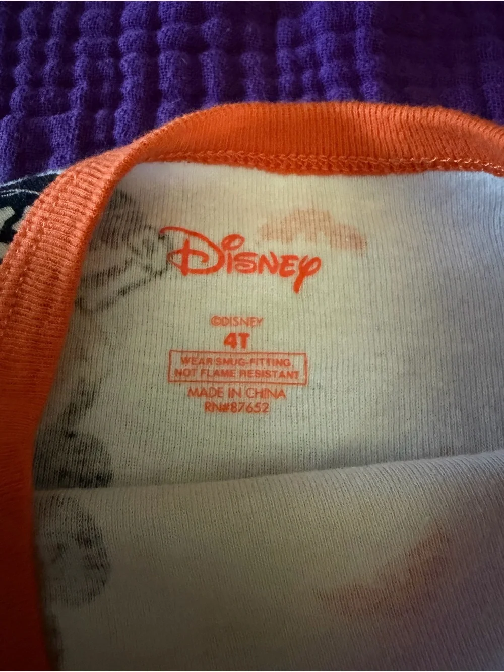 Disney White Halloween Mickey Mummy Pajama Bottoms with Orange Cuffs